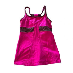ATHLETA Prasada Tank Top XS Racerback Shelf Bra Hot Pink Style